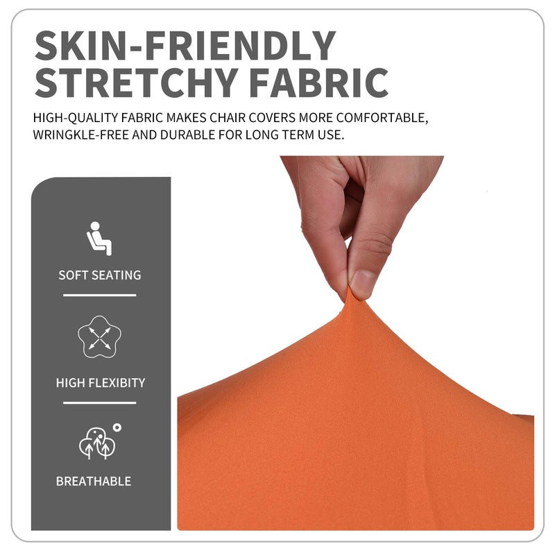 Deisy Dee Stretch Chair Cover Slipcovers for Low Short Back Chair Bar Stool Chair C114 (Orange) - Image 4